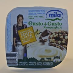 GUSTO+GUSTO MILA YOGURT VANIGLIA E BISCOTTI ,CAFFE', CIOCCOLATO