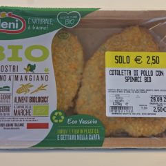 COTOLETTE DI POLLO CON SPINACI BIO FILENI