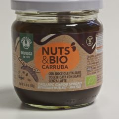 NUTS & BIO CARRUBA PROBIOS , CREMA SPALMABILE CON CARRUNA E 
NOCCIOLE ITALIANE, DOLCIFICATA CON AGAVE ( SENZA LATTE )