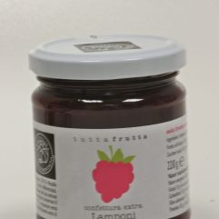 TUTTA FRUTTA ,CONFETTURA EXTRA LAMPONI SAPORI DI MONTAGNA
FRUTTA UTILIZZATA 110 G SU 100 G DI PRODOTTO FINITO
