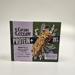 4 BARETTE MIRTILLI SEMI DI ZUCCA E QUINOA PROTEIN + GRAN CEREALE