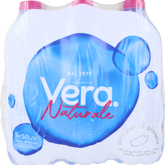 6 BOTTIGLIETTE ACQUA VERA 500 ML NATURALE